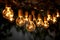 Garland Light Bulbs String for Ambiance. Generative By Ai