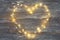 Garland lights in the shape of a heart.