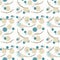 Garland yellow blue beige seamless simple pattern