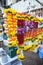 Garlands at the Mumbai Flower Market. The Flower Market opens at 4am is filled with vendors offering their wares to shop owners, d