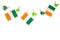 Garlands with St. Patrick`s Day decorations. Copy space