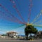 Garlands, street decorations at Madeira Wine Festival in Ponta Delgada ,Madeira,