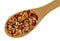 Garlic and chili seasoning in a wood spoon