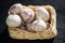 Garlic from China, mini garlic, garlic in basket, basket