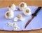 Garlic on cutting board