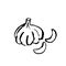 Garlic grunge brush icon. Vector hand drawn illustration.