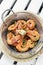 Garlic and herb boiled fresh prawns tapas snack set