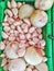 Garlic and onion slices are ready to be processed at a seafood restaurant in Cilacap, the city of Indonesia, September 2, 2020