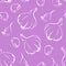 Garlic seamless pattern on violet background.
