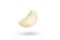 Garlic on a white background. Falling peeled clove of garlic falling on white isolated background casting shadow