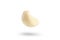 Garlic on a white background. Falling peeled clove of garlic falling on white isolated background casting shadow