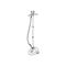 Garment steamer continuous line drawing. One line art of home appliance, garment care, ironing, steaming, dressing room.