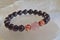 garnet beads bracelet with Hematoid In Quartz and strawberry quartz.