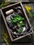 Garni bouquet fresh spring herbs bunch in rustic style