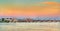 The Garonne river with the Pont de Pierre bridge and the Moon in Bordeaux, France