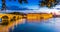 The Garonne in Toulouse at twilight in Haute Garonne, Occitanie in France