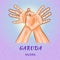 Garuda mudra - gesture in yoga fingers. Symbol in Buddhism or Hinduism concept. Yoga technique for meditation. Promote