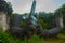 Garuda Wisnu Kencana Cultural Park. Huge hands of a statue of Vishnu. Bali. Indonesia.