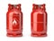 Gas bottle, cylinder or container with natural gases LNG or LPG with high pressure isolated on white background