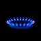 Gas burner and blue flame, stove, natural fuel.