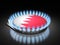 Gas burner flame  with Bahrain flag on black