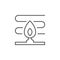 Gas burner line outline icon