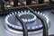 Gas cooker with double gas burners. 3D rendering