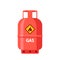 Gas Cylinder, Oxygen Balloon Isolated Icon. Equipment for Safe Butane and Propane, Petroleum Safety Fuel Metal Tank