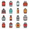 Gas cylinders icons set vector flat