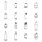 Gas cylinders icons set vector outine