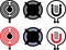 Gas, electric and induction cooktop icons
