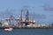 gas extraction and storage platforms near the port of Las Palmas