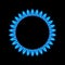 Gas flame blue energy. Gas stove burner for cooking. Fire heat butane or propane natural power