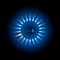 Gas flame with blue reflection. Vector background.