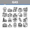 Gas Fuel Industry Collection Icons Set Vector