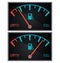 Gas gauge. Fuel indicator. Fuel gauge. Indicator fuel icon. Gas meter. Fuel sensor. Car dashboard.