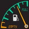 Gas gauge. Fuel indicator. Fuel gauge. Indicator fuel icon. Gas meter. Fuel sensor. Car dashboard.