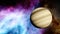 Gas giant in space, Jupiter-like planet, Neptune-like planet 3d render