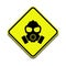 Gas hazard, Ware Respirator, Dust hazard warning with mask diamond shape yellow sign vector icon