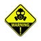 Gas hazard, Ware Respirator, Dust hazard warning with mask diamond shape yellow sign vector icon