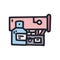 gas heat cannon color vector doodle simple icon