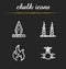 Gas industry chalk icons set