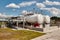 Gas industry. Tanks for storing liquefied gas and gas condensate at a gas production and processing plant