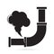 Gas leak pipe icon. Pollution Gas Pipe icon sign