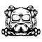 Gas mask and deep diver helmet, this design perfect for logo, sticker and others