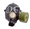 Gas mask with filter mounted on side of the mask