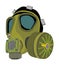 Gas mask illustration isolated on white background. Bio hazard equipment against air contamination.