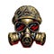 Gas mask and military tactical helmet. Chemical weapon or biohazard concept. Vector illustration.