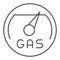Gas meter thin line icon. Fuel gouge counter, full tank. Oil industry vector design concept, outline style pictogram on
