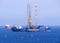 Gas and oil rig in Cyprus. Offshore platform.